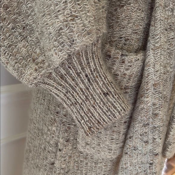 Vintage Wool Mohair Blend Long Textured Cardigan Sweater Belted Women's Large - Picture 4 of 12